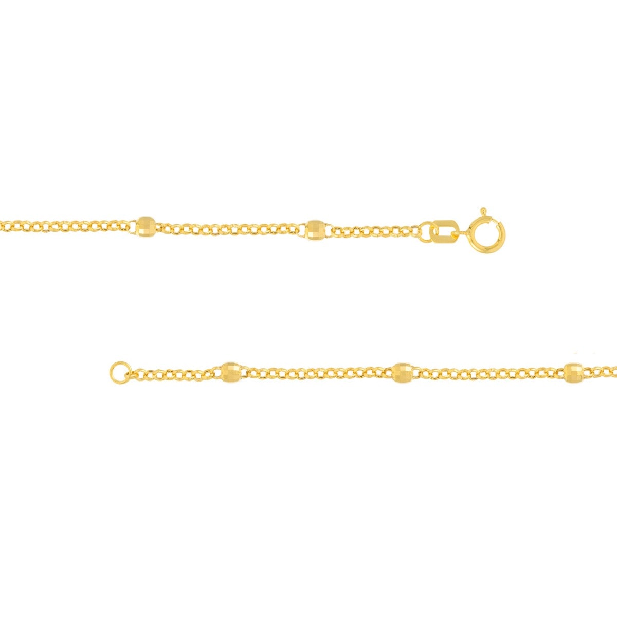 3mm Disco Bead Rolo Gold Chain Necklace view 4