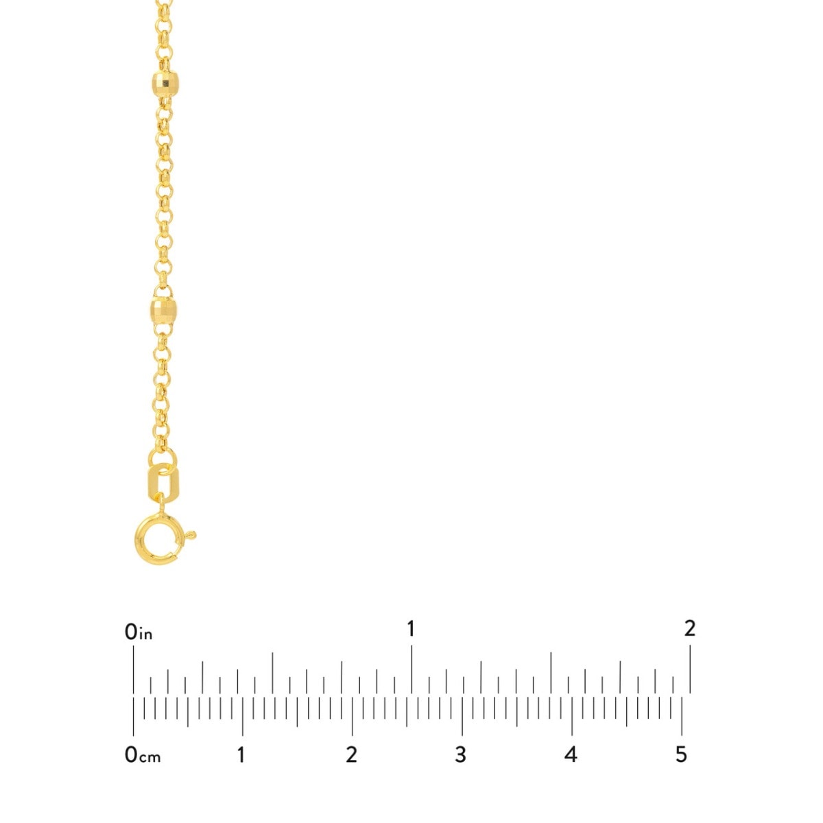 3mm Disco Bead Rolo Gold Chain Necklace view 5
