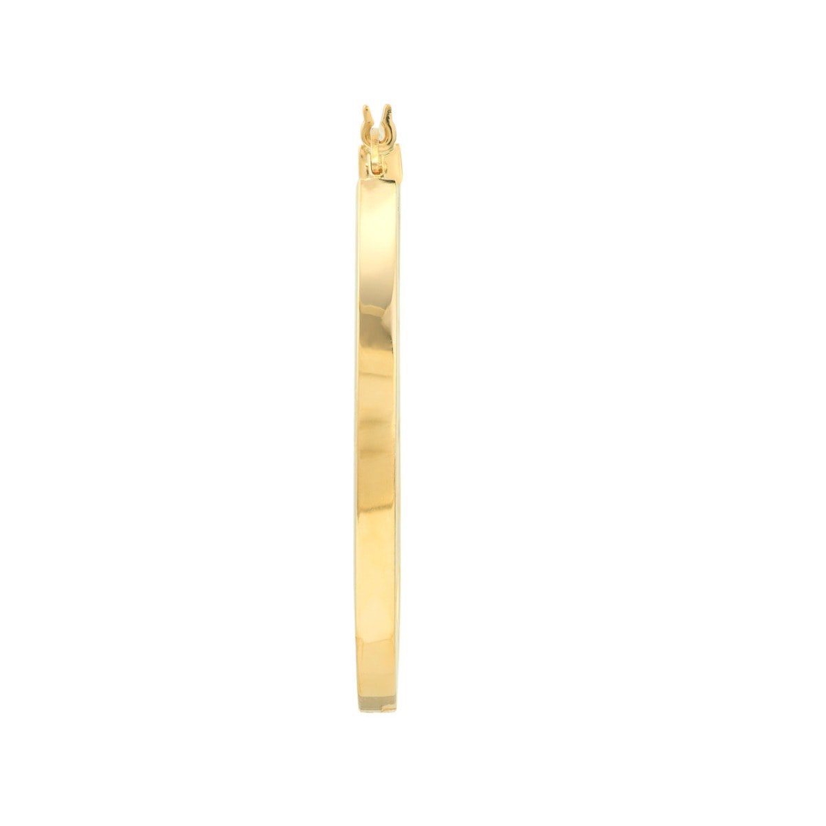 Square Edge Gold Hoops view 4