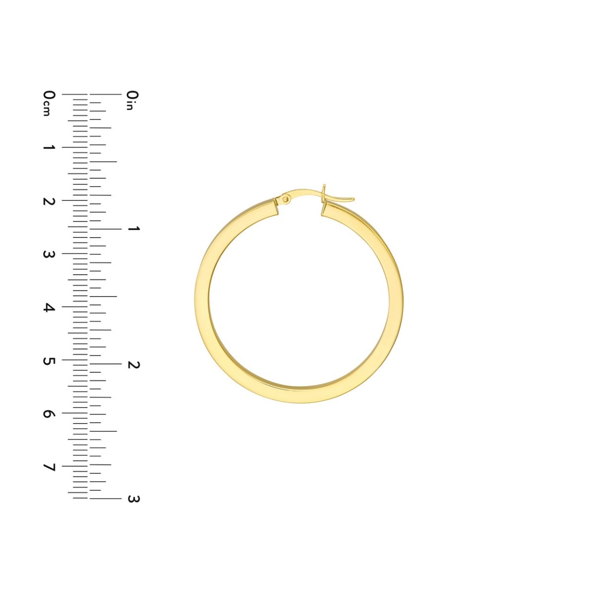 Square Edge Gold Hoops view 5