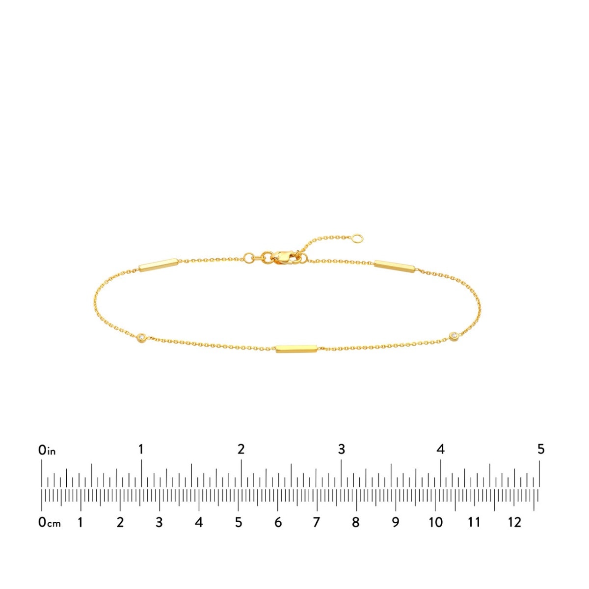 Bar & Diamond Gold Anklet view 5
