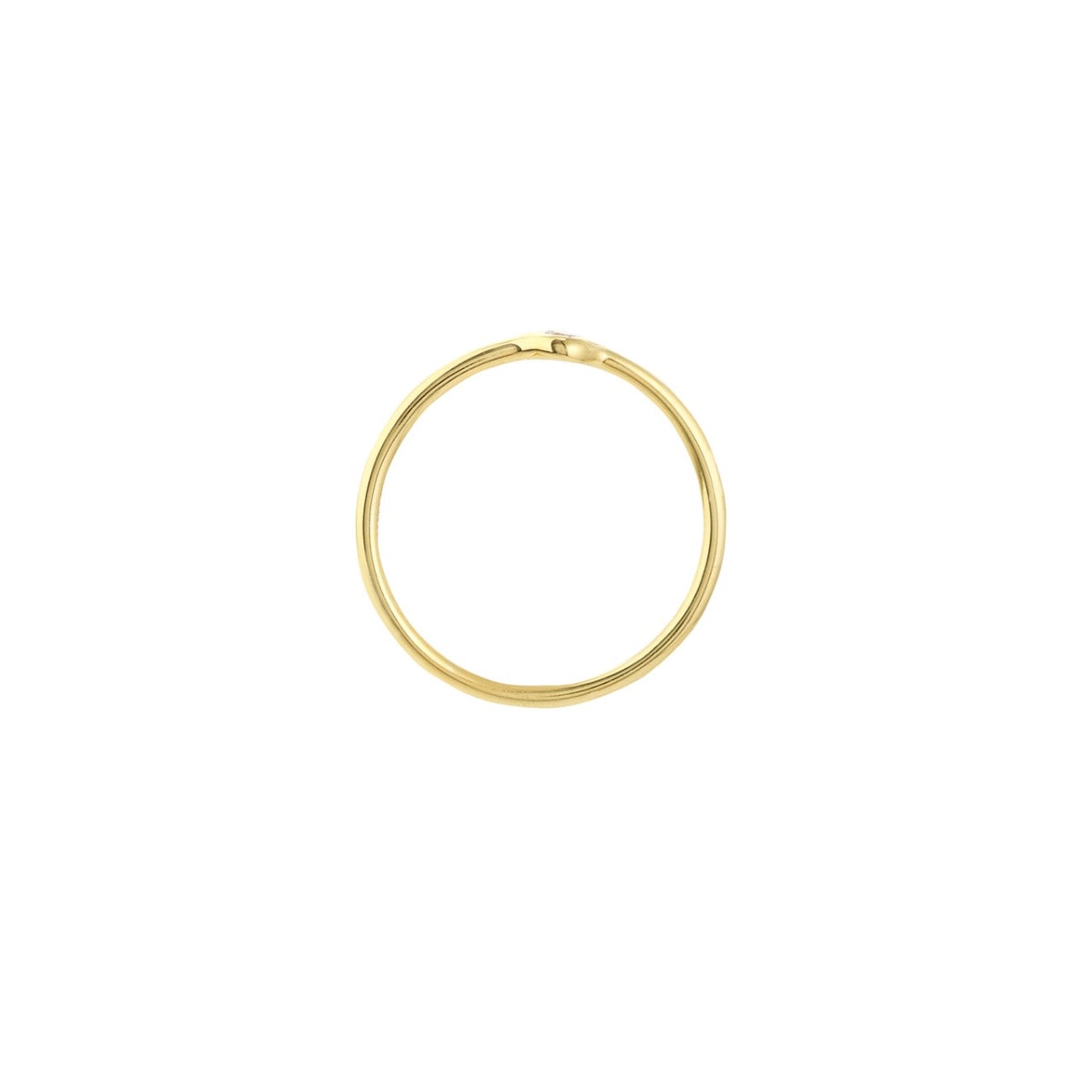Round Diamond Bezel Gold Ring view 4