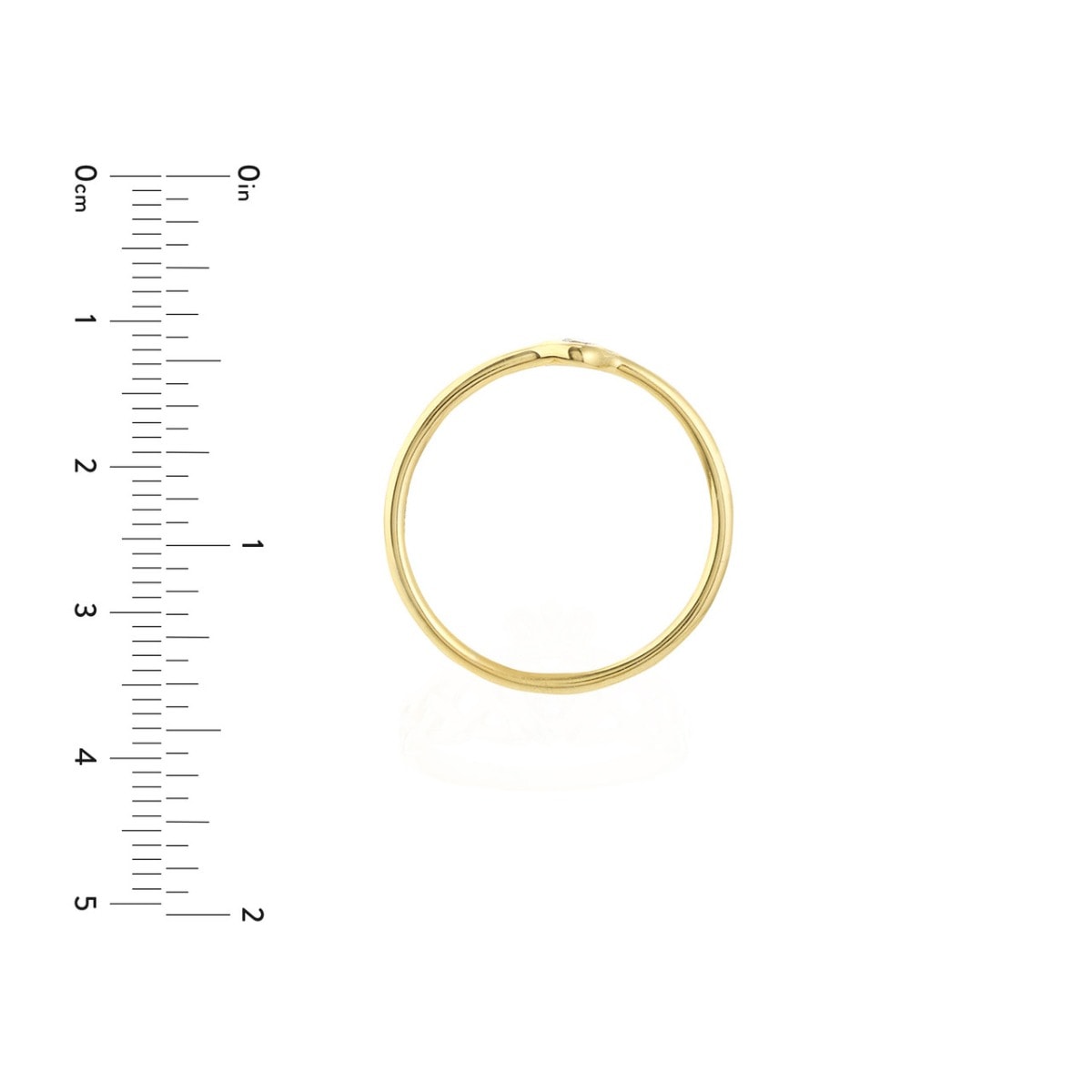 Round Diamond Bezel Gold Ring view 5