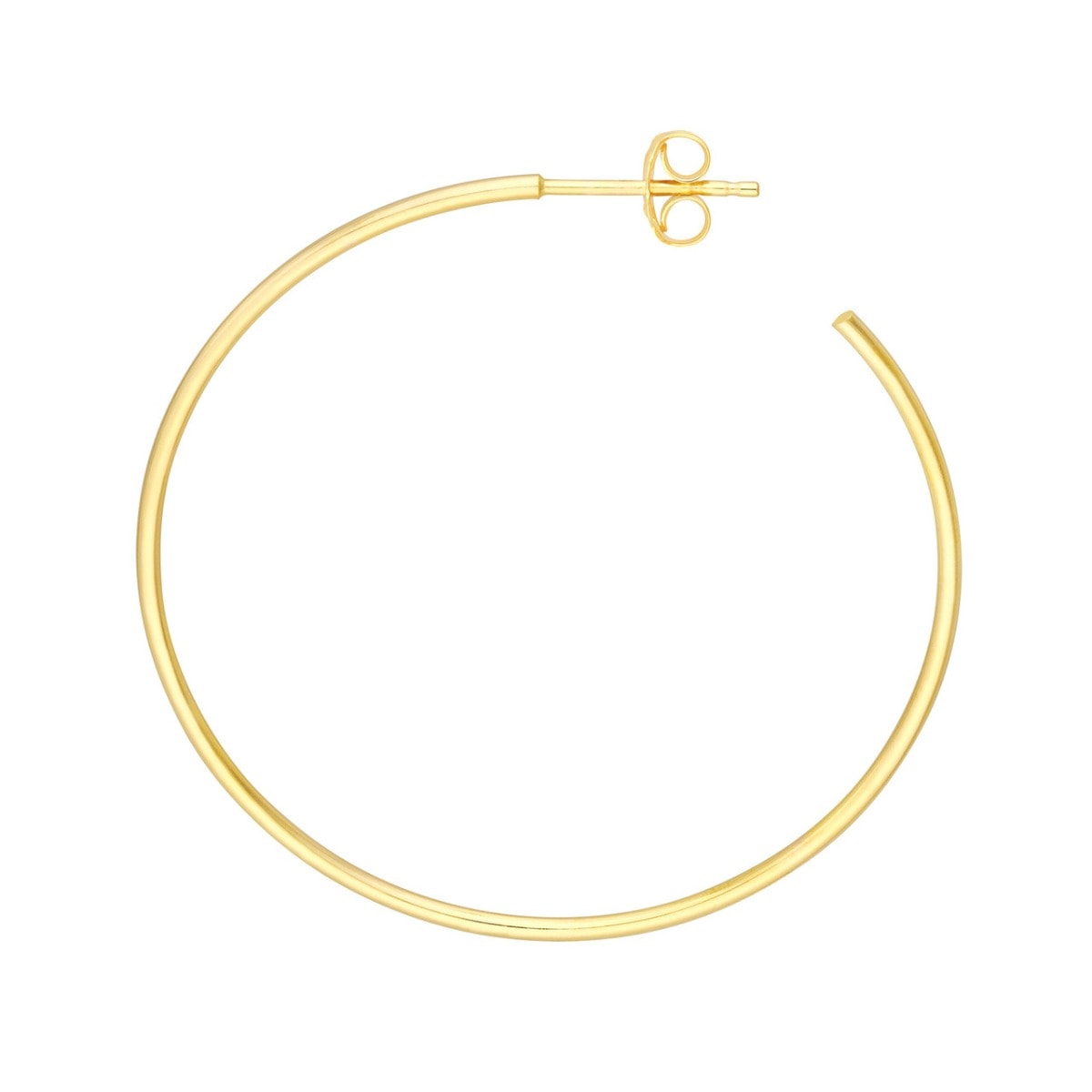 Thin Gold Hoop Post Earrings view 4