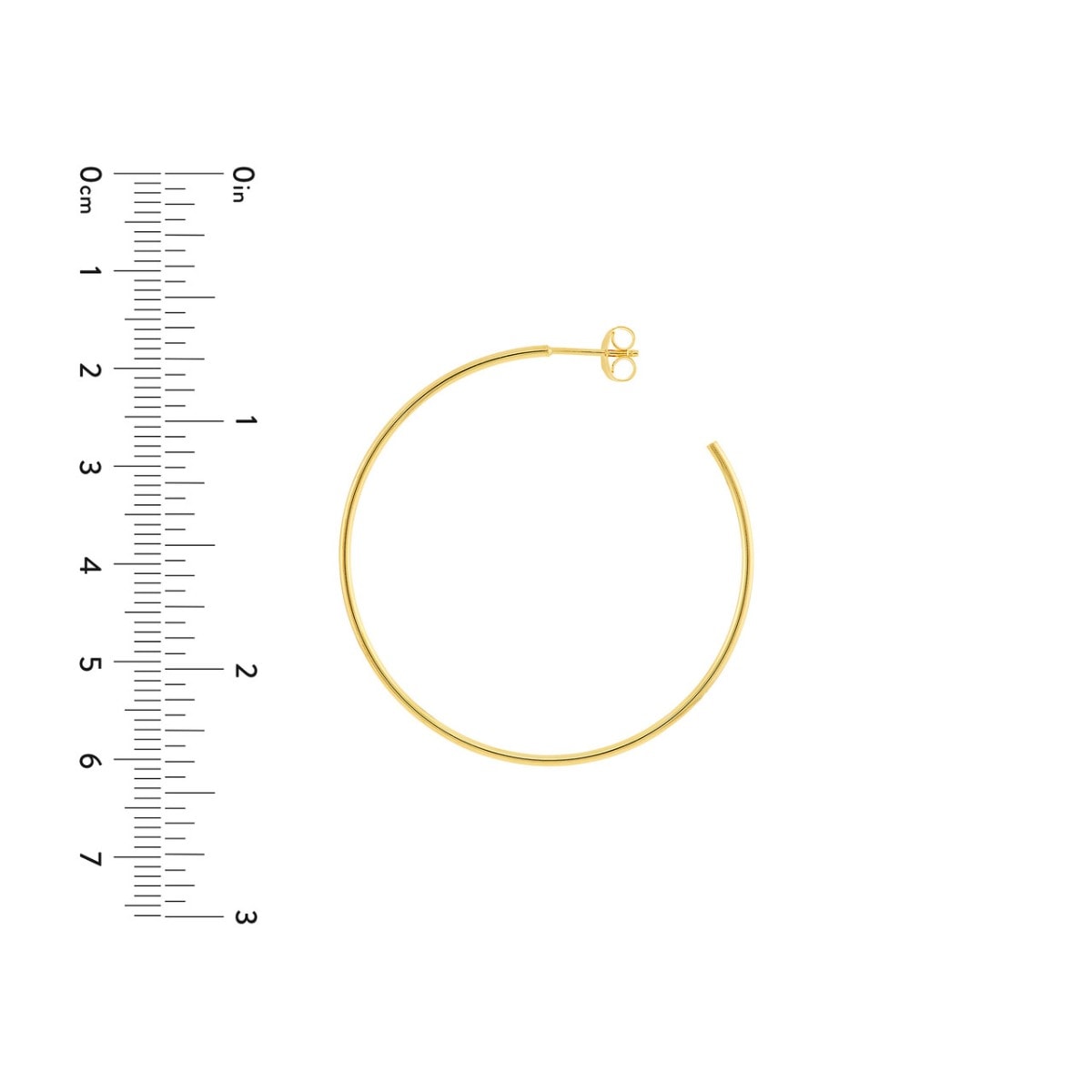 Thin Gold Hoop Post Earrings view 5