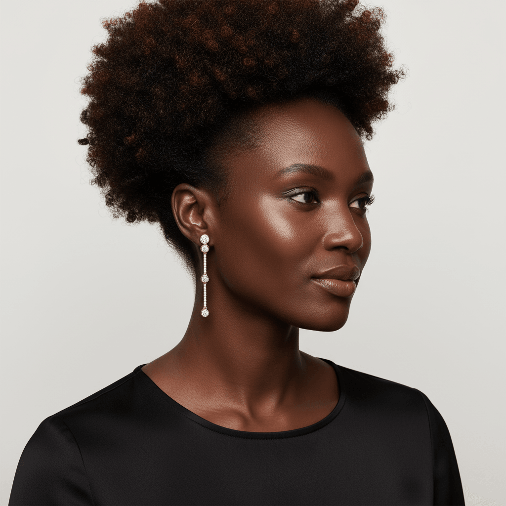 4_Round_Diamonds_Drop_Earrings_On_Model_2