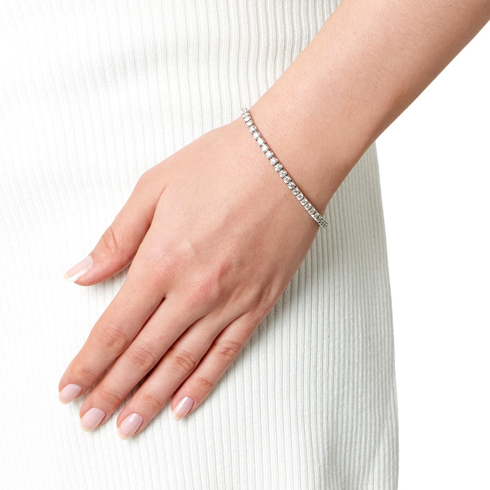 4 Carat Diamond Tennis Bracelet on a Wrist 2
