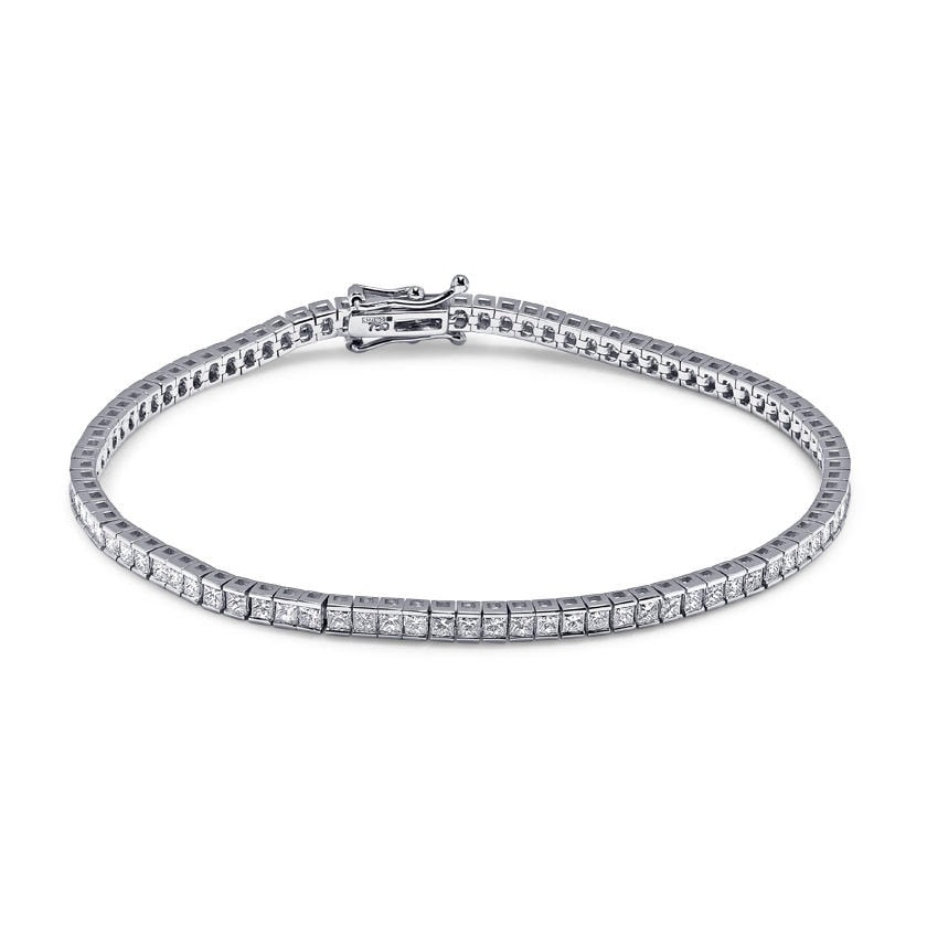 4 Carat Princess Cut Diamond Tennis Bracelet