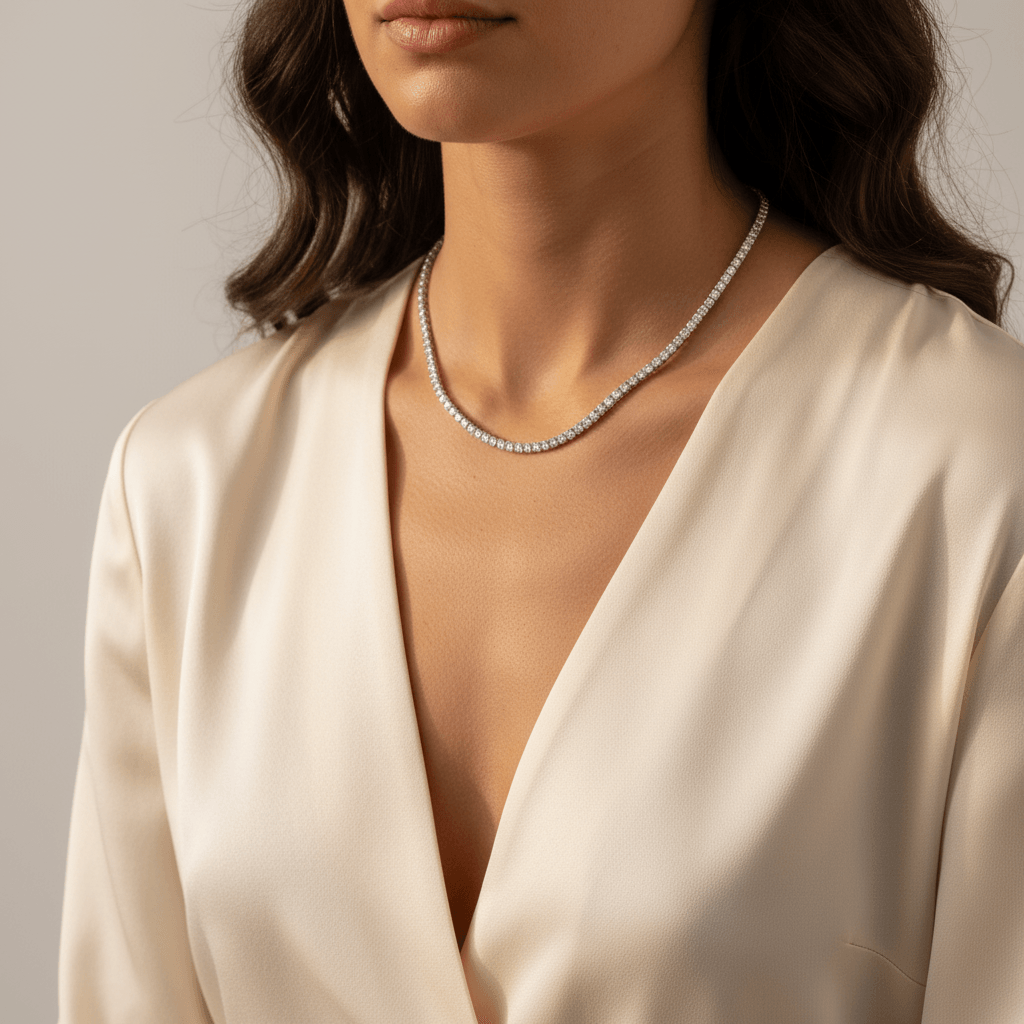4ct_Diamond_Tennis_Necklace_On_Model_2