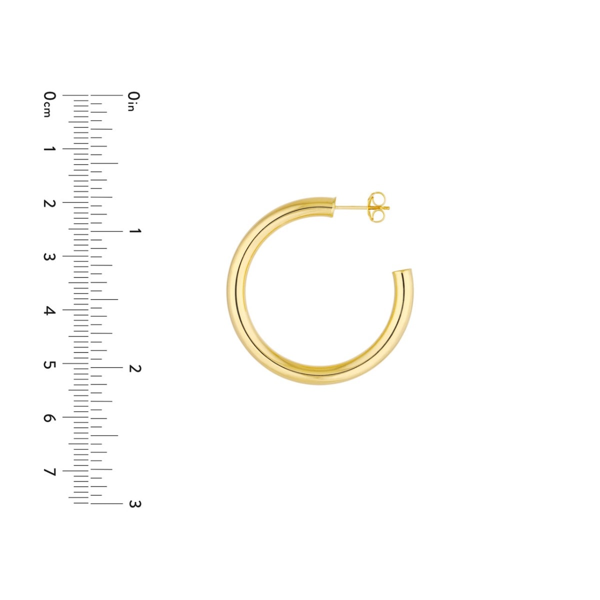 Gold Tube Hoop Earrings view 5