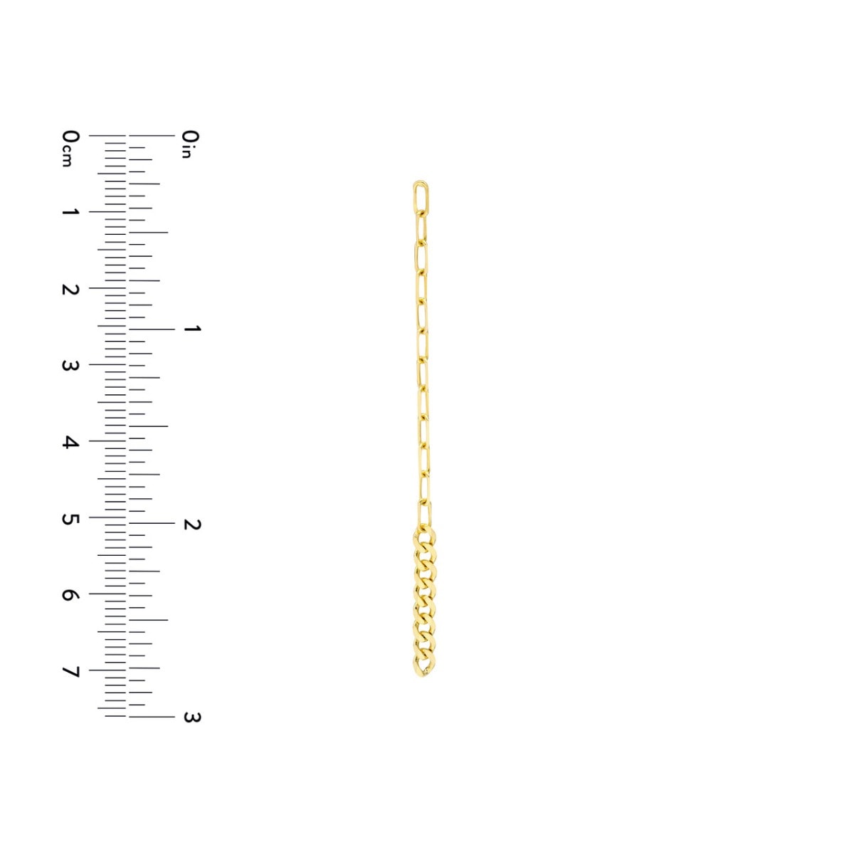 Gold Paper Clip + Curb Chain Long Drop Earrings view 5