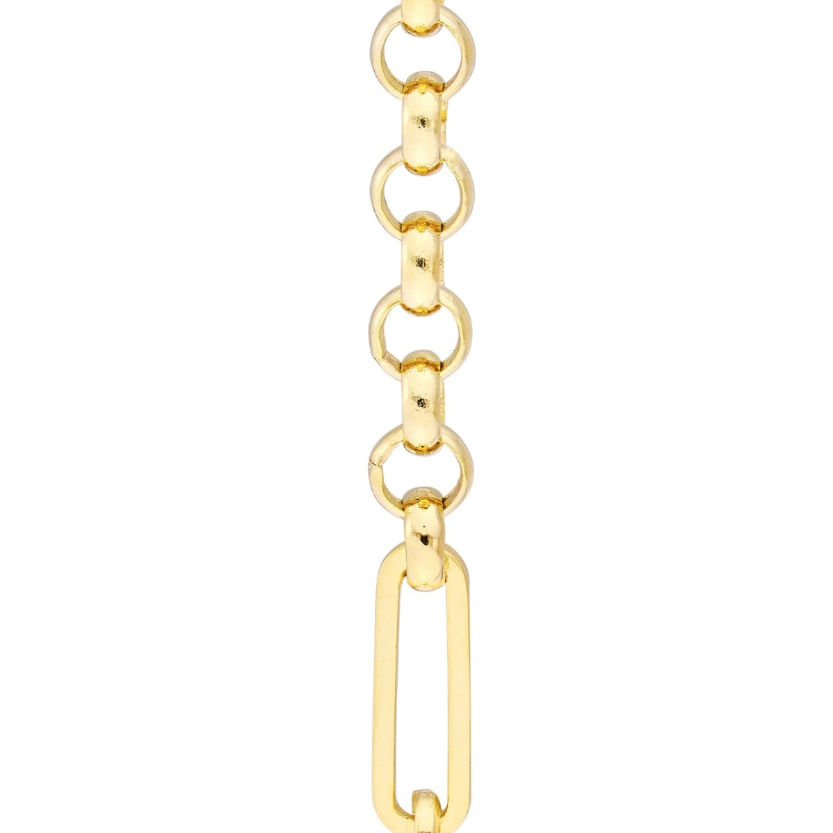 Paper Clip Long Drop Gold Earrings view 3
