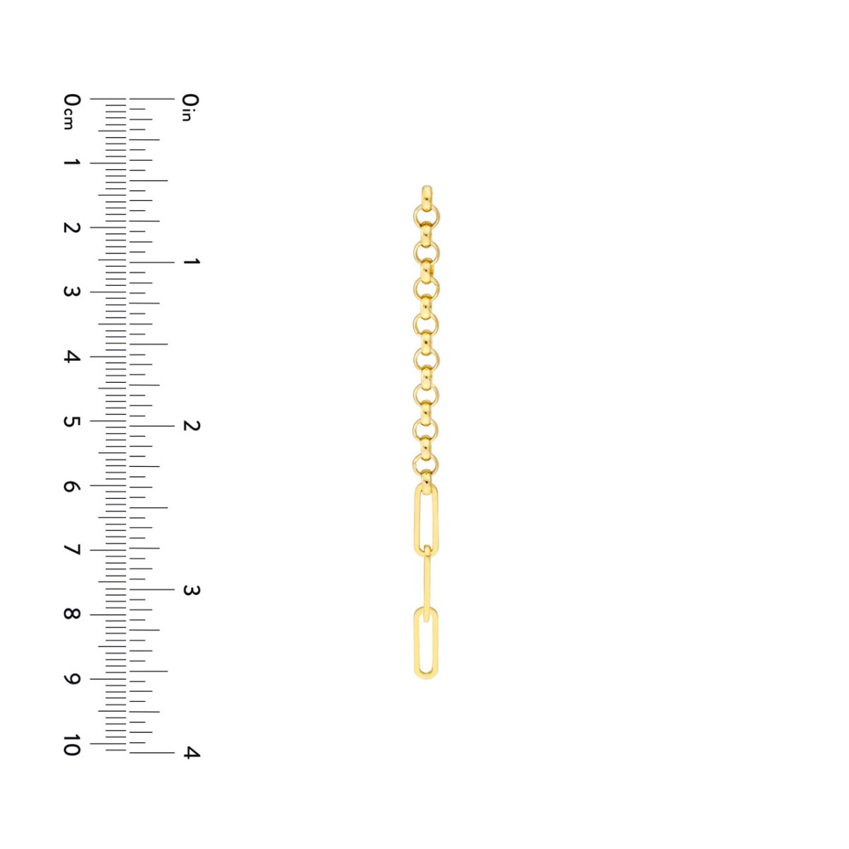 Paper Clip Long Drop Gold Earrings view 5