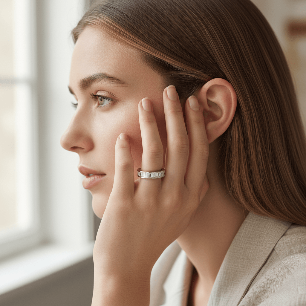5mm_Baguette_Cut_Channel_Setting_Full_Diamond_Eternity_Ring_On_Model