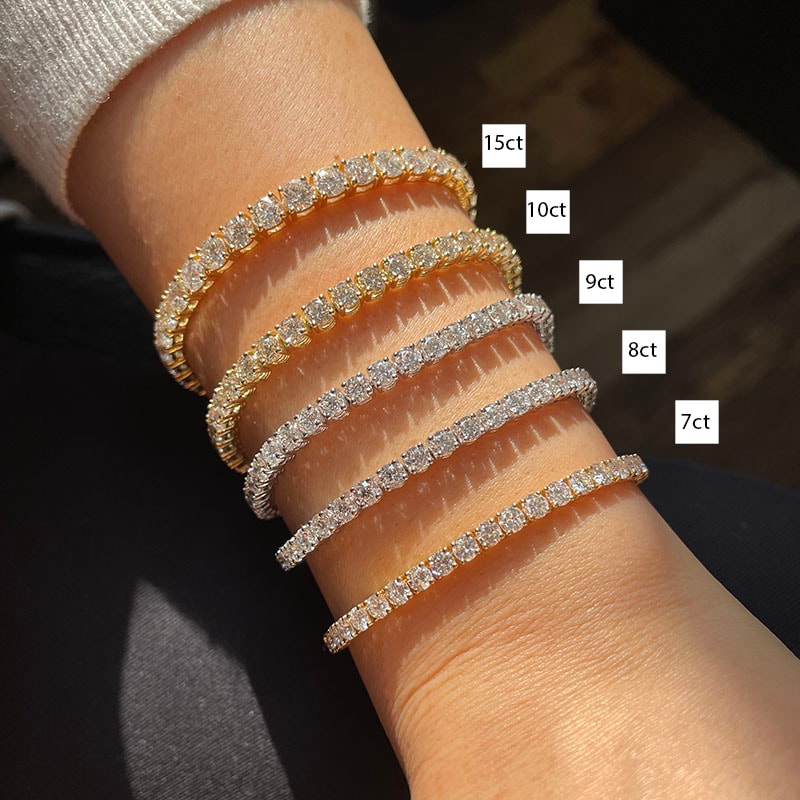 10 Carat Lab Grown Diamond Tennis Bracelet view 3