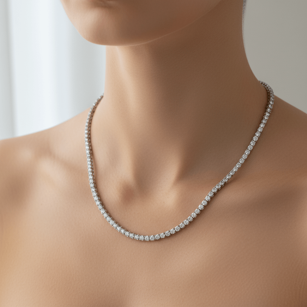 8ct_Lab_Grown_Diamond_Tennis_Necklace_On_Hand