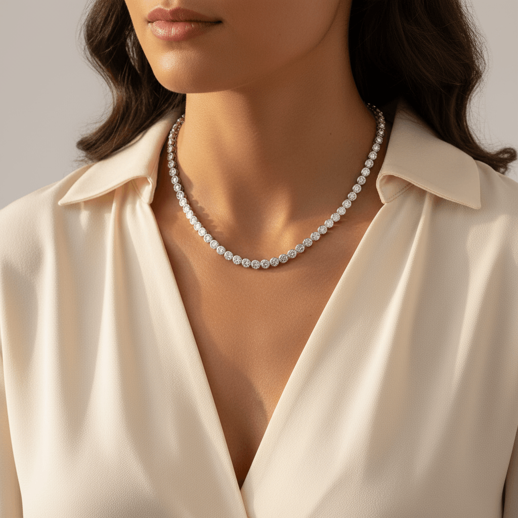 8ct_Rubover_Tennis_Necklace_On_Model_2