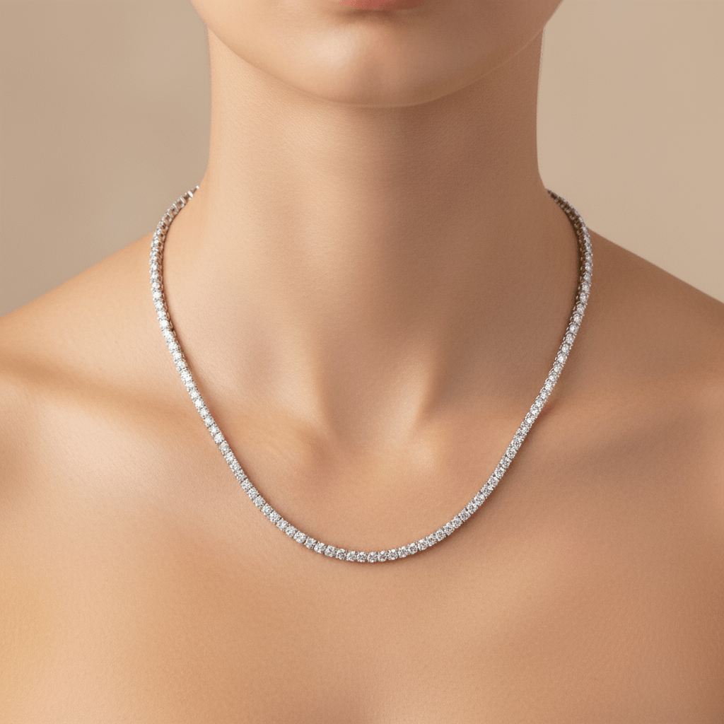 95ct_Lab_Grown_Diamond_Tennis_Necklace_On_Hand