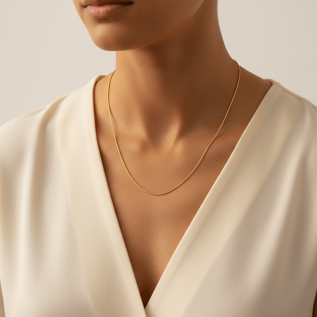 Adjustable_Snake_Chain_Necklace_with_Slider_On_Model_2