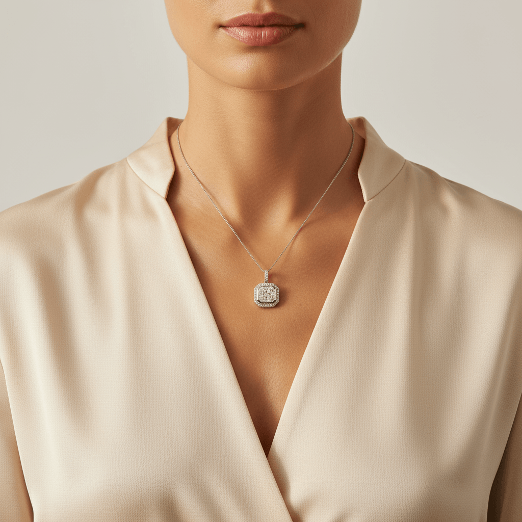 Ascher_Shape_Pave_Diamond_Pendant_On_Model_2
