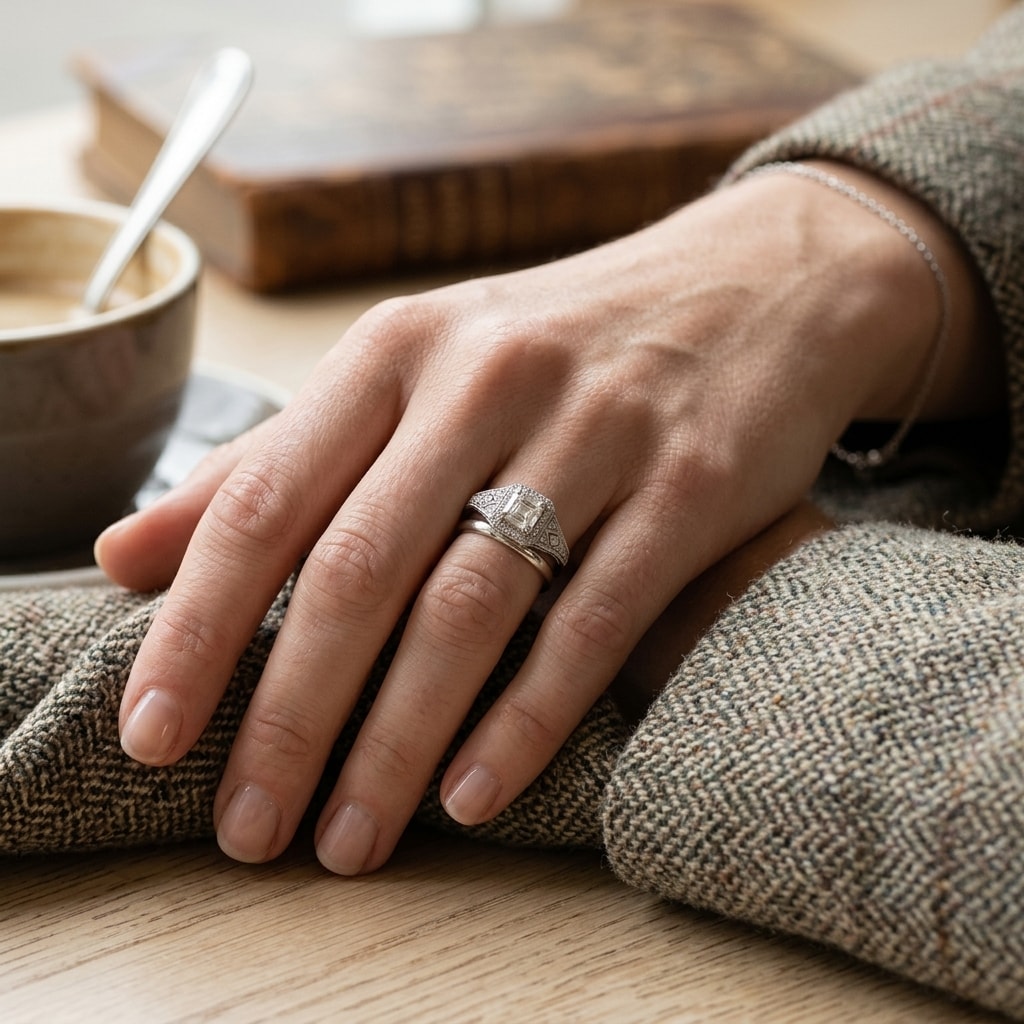 Asscher_Cut_Art_Deco_Diamond_Engagement_Ring_On_Hand