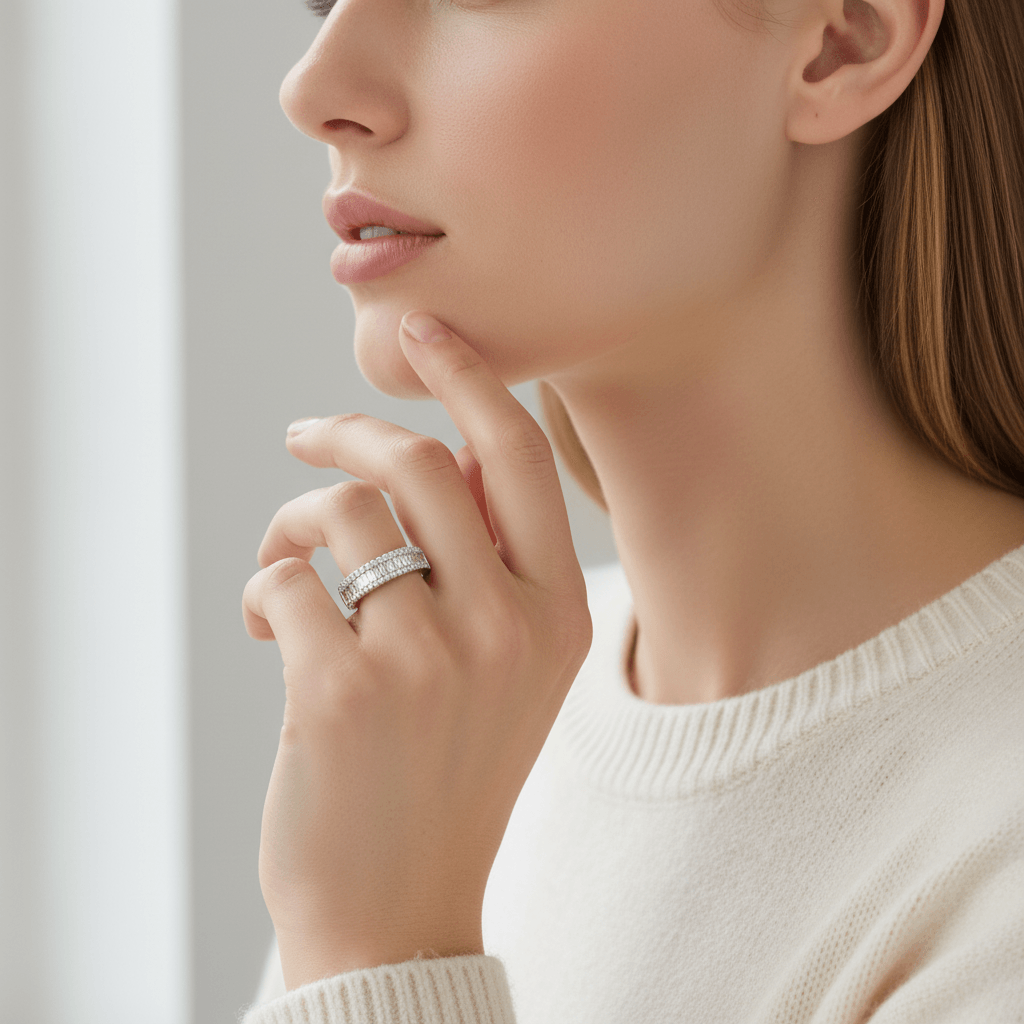 Baguette_Pave_Diamond_Channel_Wedding_Band_On_Model