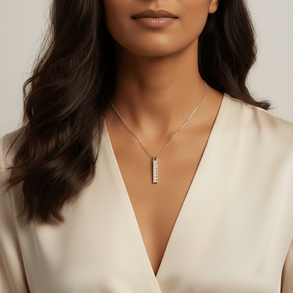 Bar_Set_9_Stone_Drops_Necklace_On_Model_2