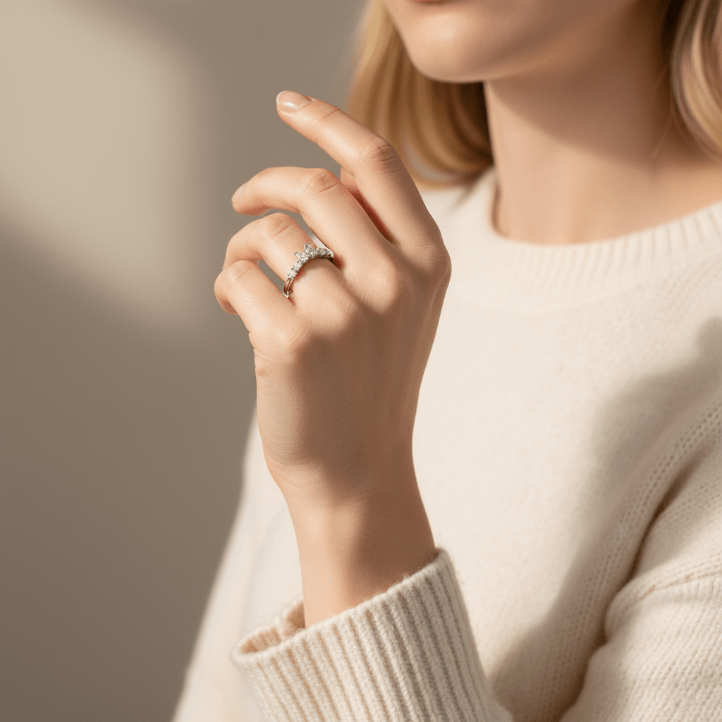 Bespoke_Diamond_Wedding_Band_with_Pear_Shaped_Accents_On_Hand