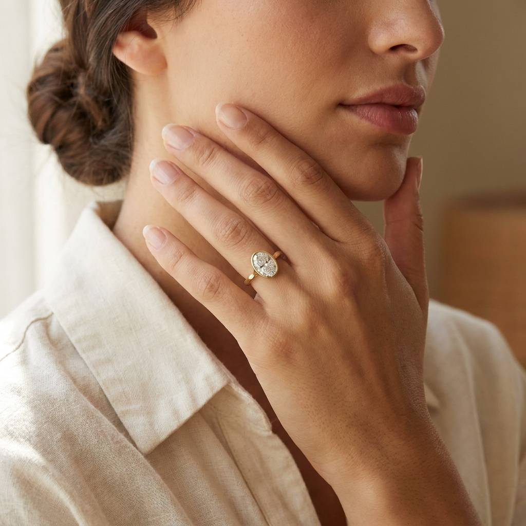 Bezel_Oval_Contemporary_Lab_Grown_Diamond_Engagement_Ring_On_Model