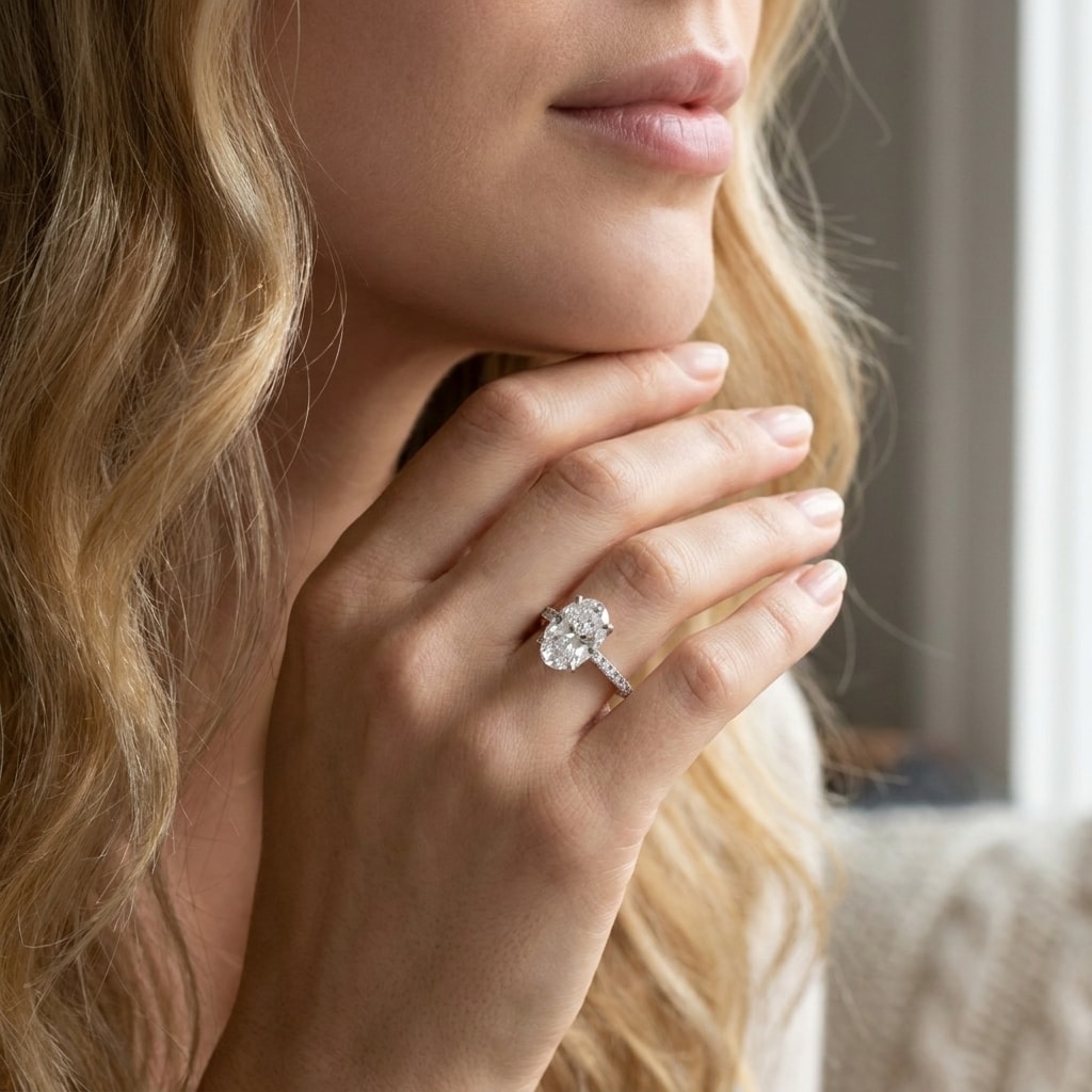 Blake Lively Oval Shape Diamond Engagement Ring - alternate view