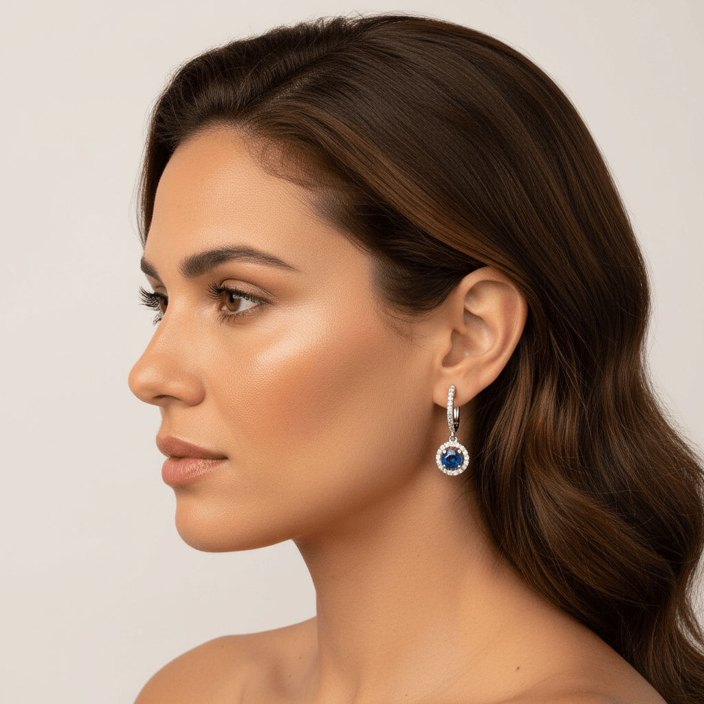 Blue_Sapphire_Halo_Drop_Hoops_Diamond_Earring_Zoom