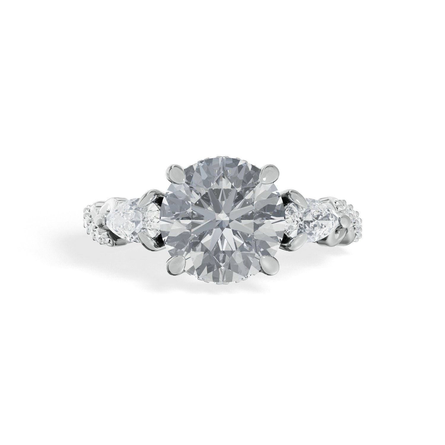 Braided_Micro_Set_Side_Pears_Round_Diamond_Engagement_Ring_front_view_platinum.jpg