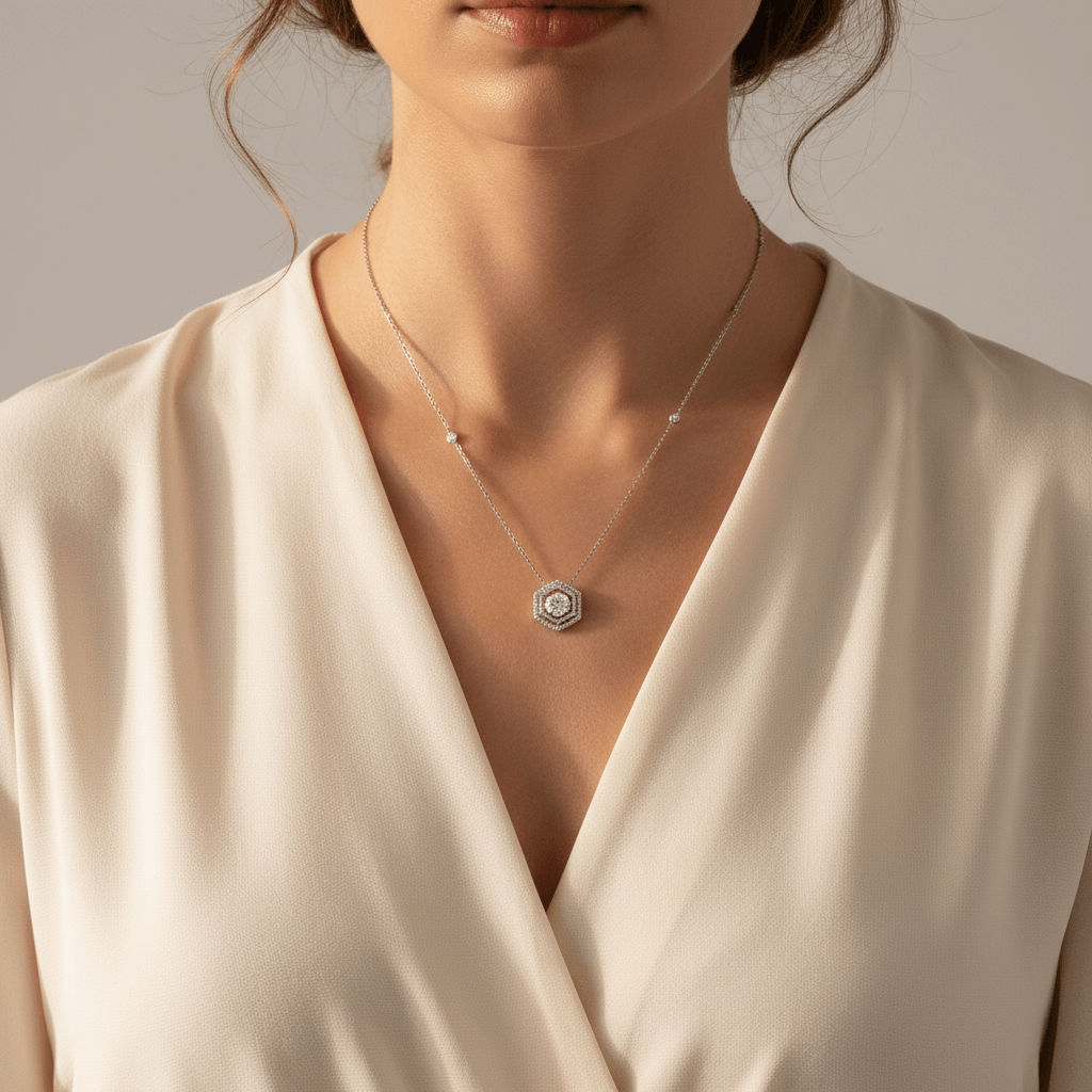 Chain_Double_Halo_Hexagon_Diamond_Pendant_On_Model_2