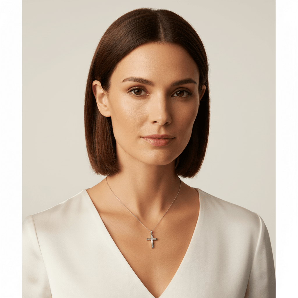 Channel_Set_Diamond_Cross_Pendant_On_Model