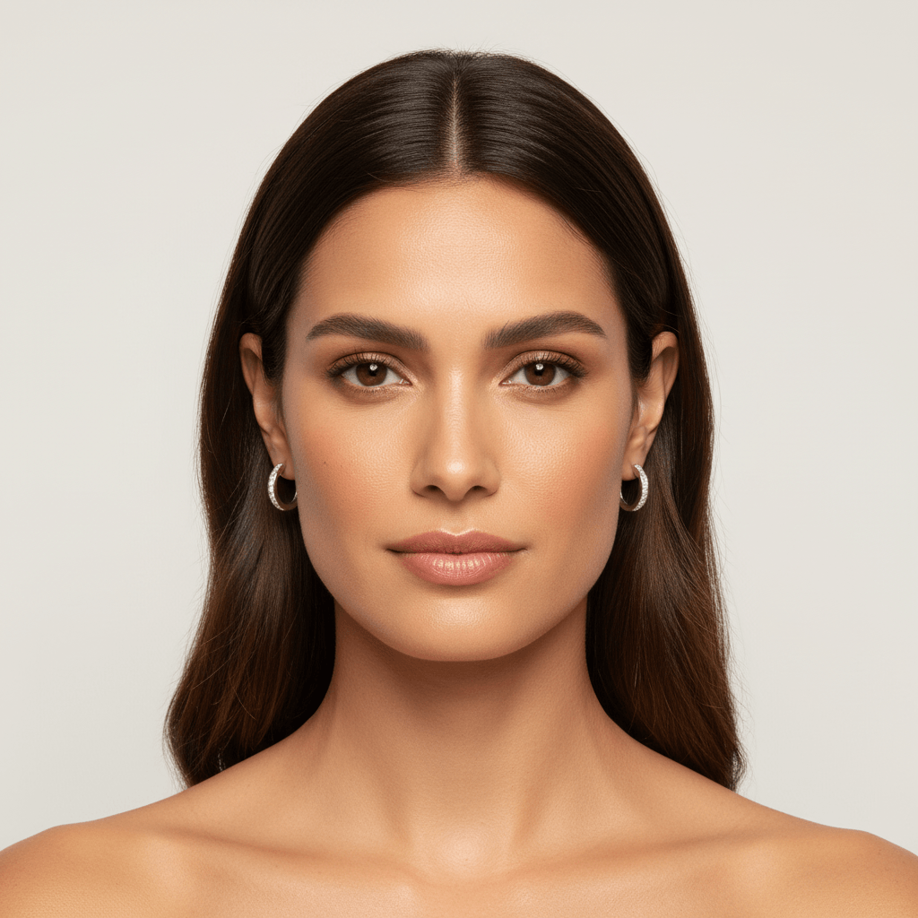 Channel Set Round Cut Diamond Hoop Earrings - alternate view