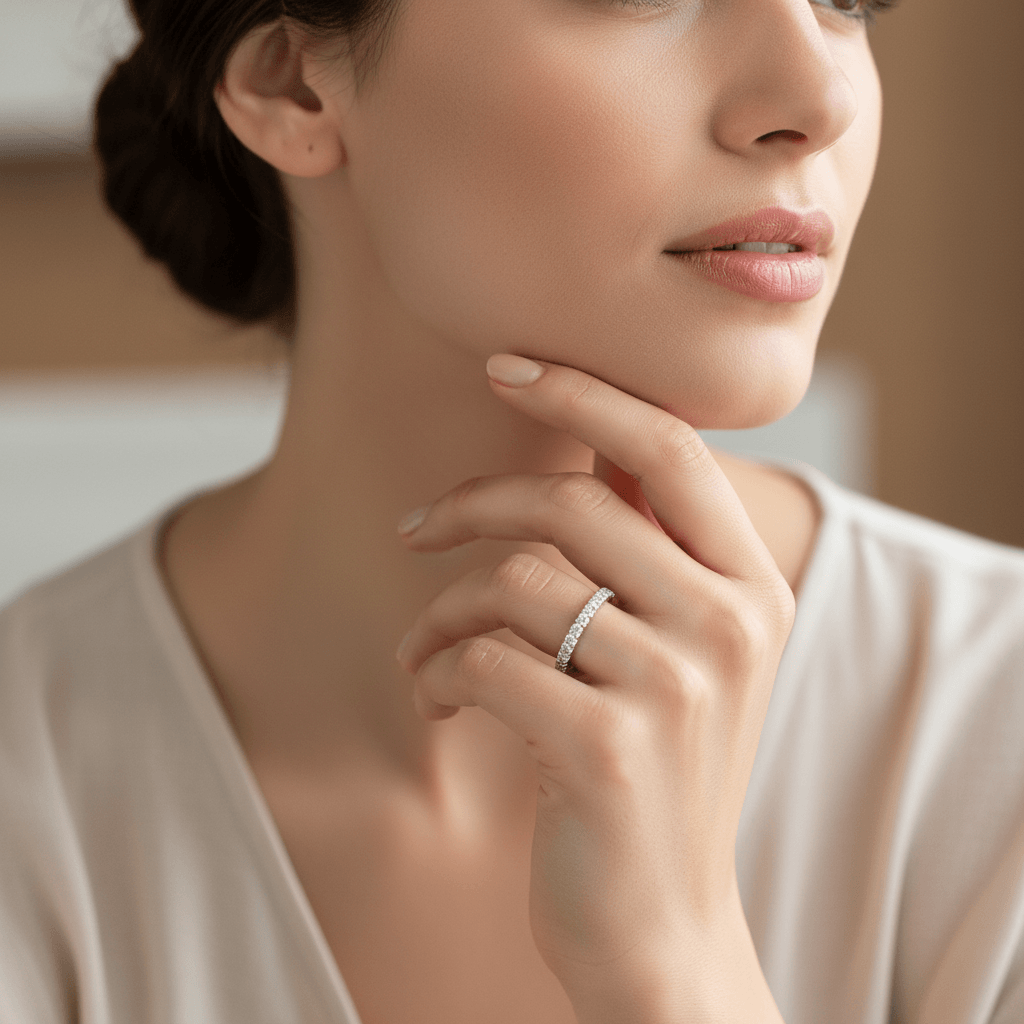 Classic_22mm_Micro_Set_Diamond_Wedding_Ring_On_Model