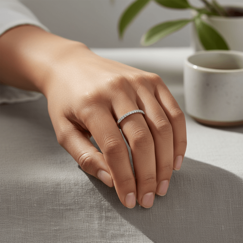 Classic_2mm_Micro_Set_Diamond_Wedding_Ring_On_Hand