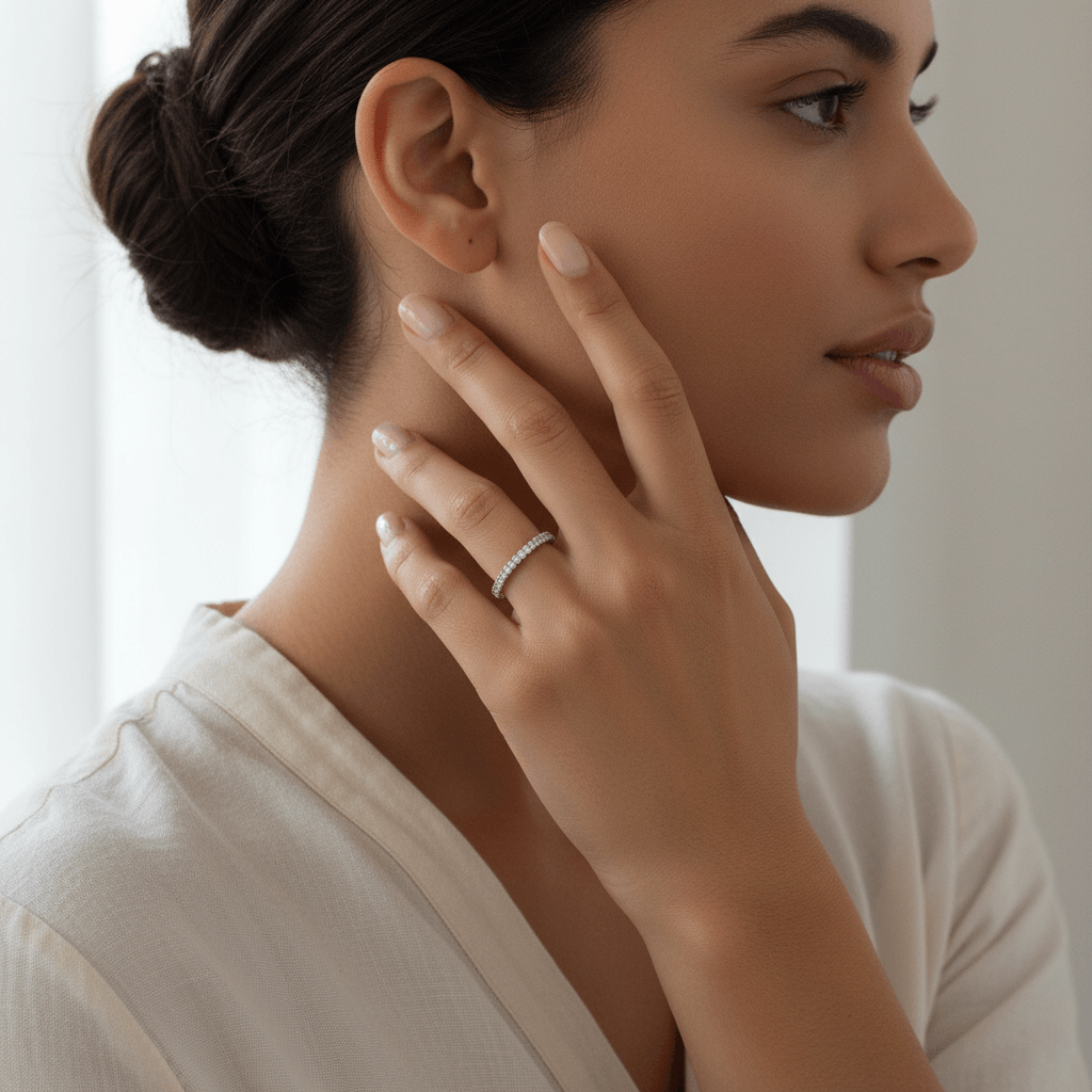 Classic_2mm_Micro_Set_Diamond_Wedding_Ring_On_Model