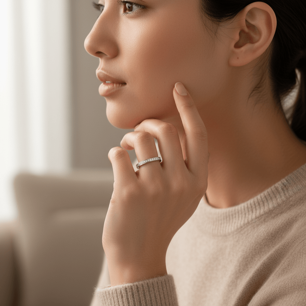 Classic_2mm_Pave_Setting_Diamond_Wedding_Ring_On_Model