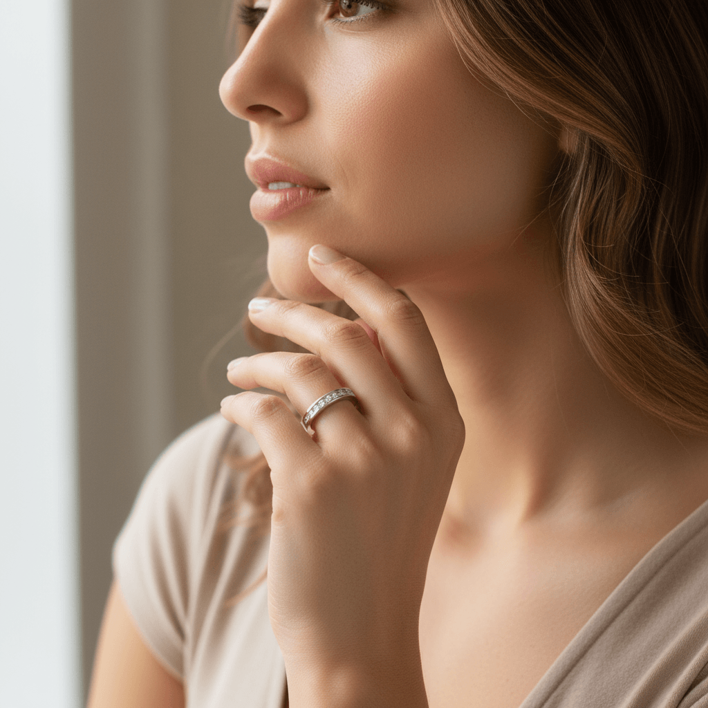 Classic_3mm_Channel_Setting_Half_Band_Diamond_Wedding_Ring_On_Model