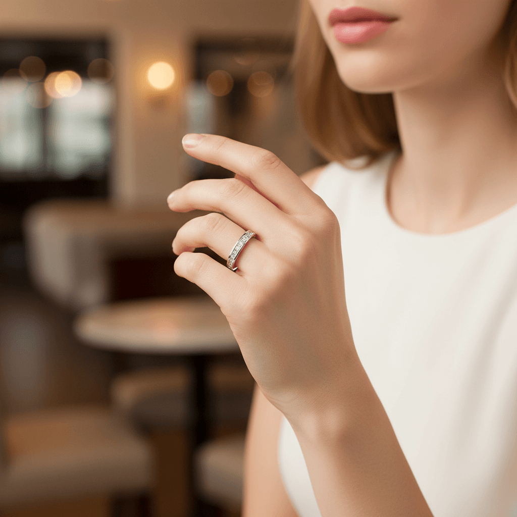 Classic_3mm_Channel_Setting_Half_Band_Diamond_Wedding_Ring_On_Hand