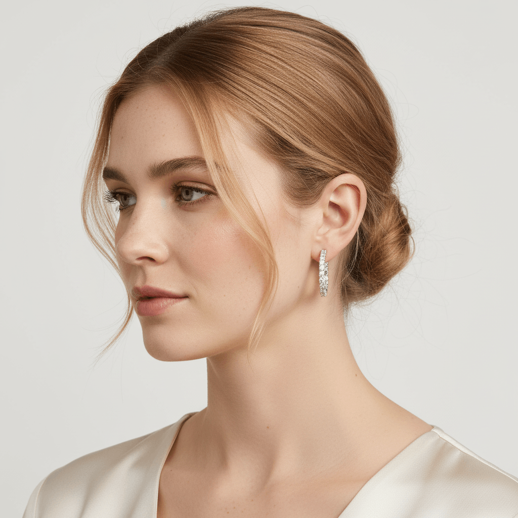 Claw_Set_Diamond_Hoops_Earrings_On_Model_2
