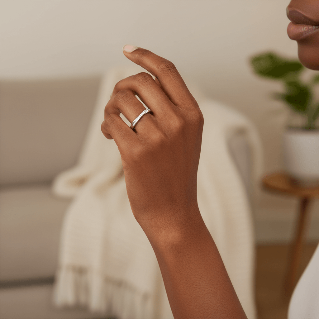 Cross_Over_Diamond_Wedding_Ring_On_Hand