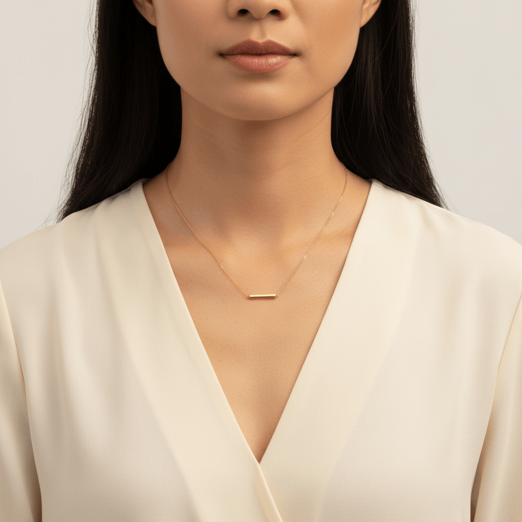 Diamond_Bezel_and_Bar_Station_Necklace_On_Model_2