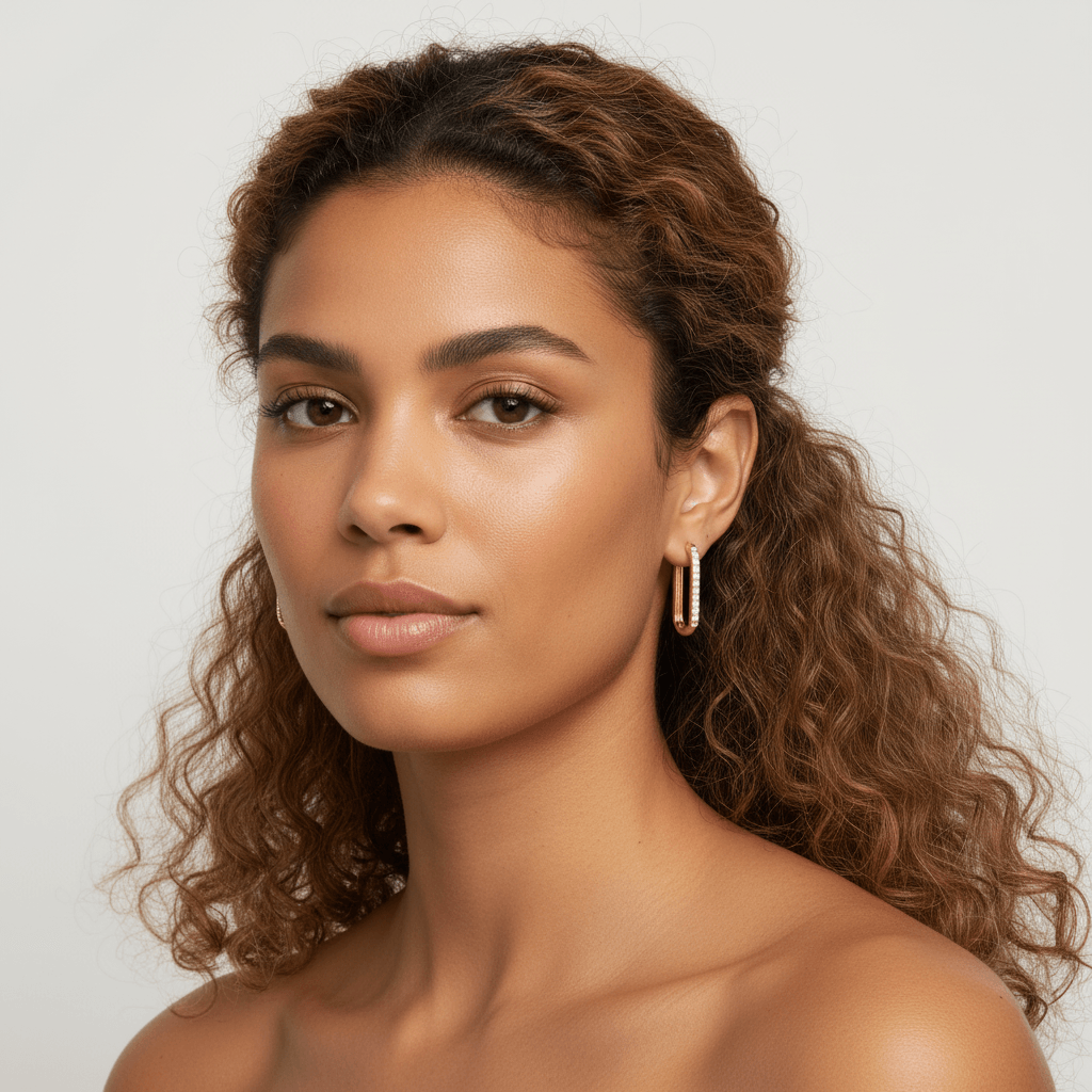 Diamond Channel Hoop Earrings - alternate view