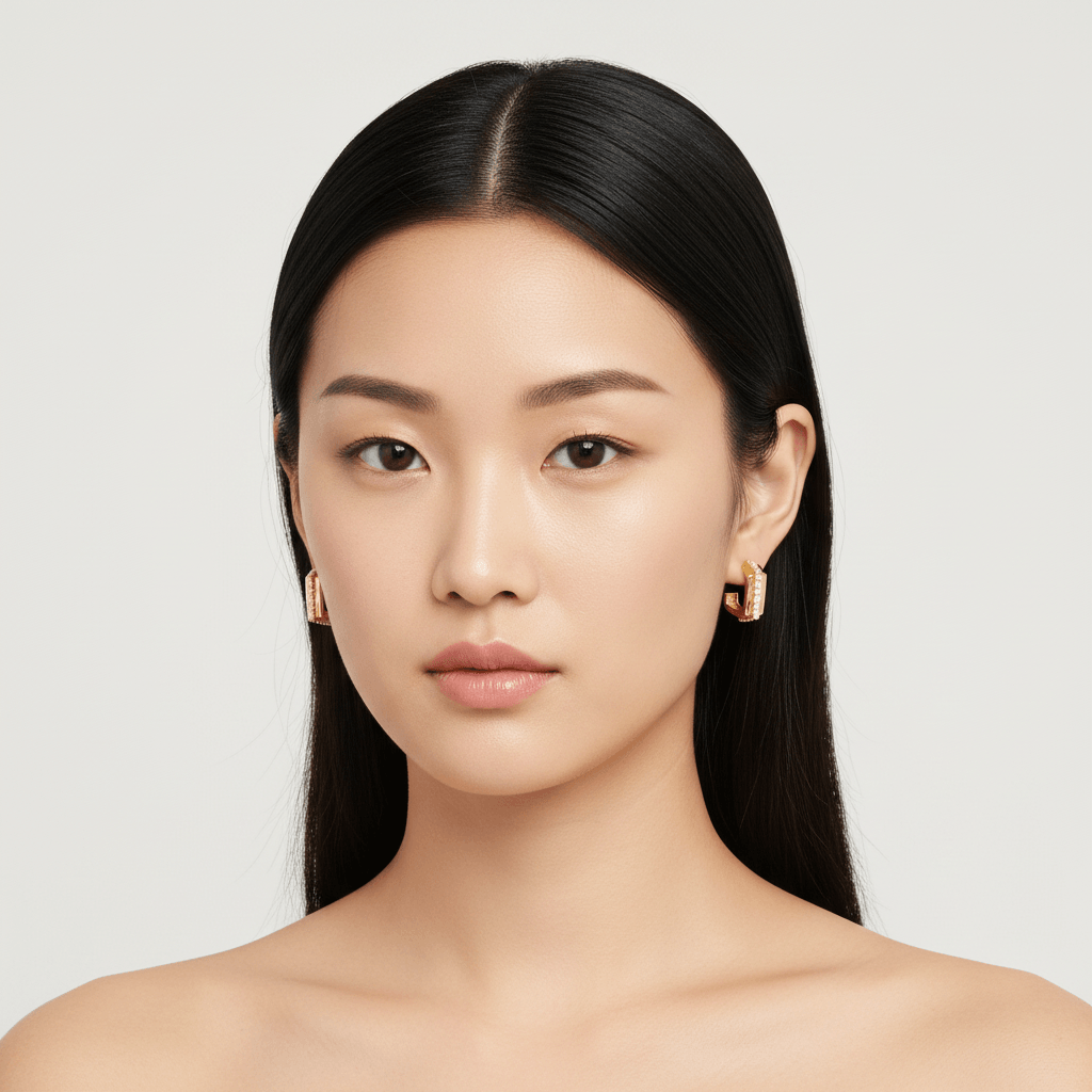 Diamond J Hoop Earrings - alternate view