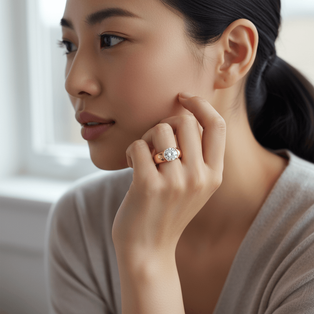 Dua Lipa Diamond Engagement Ring - alternate view