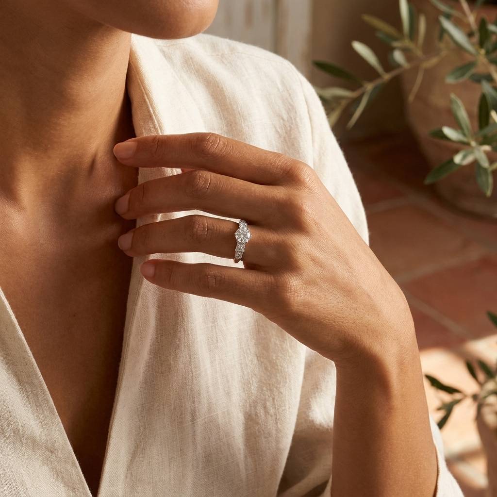 Eight_Claw_Round_Shape_Diamond_Art_Deco_Engagement_Ring_On_Hand