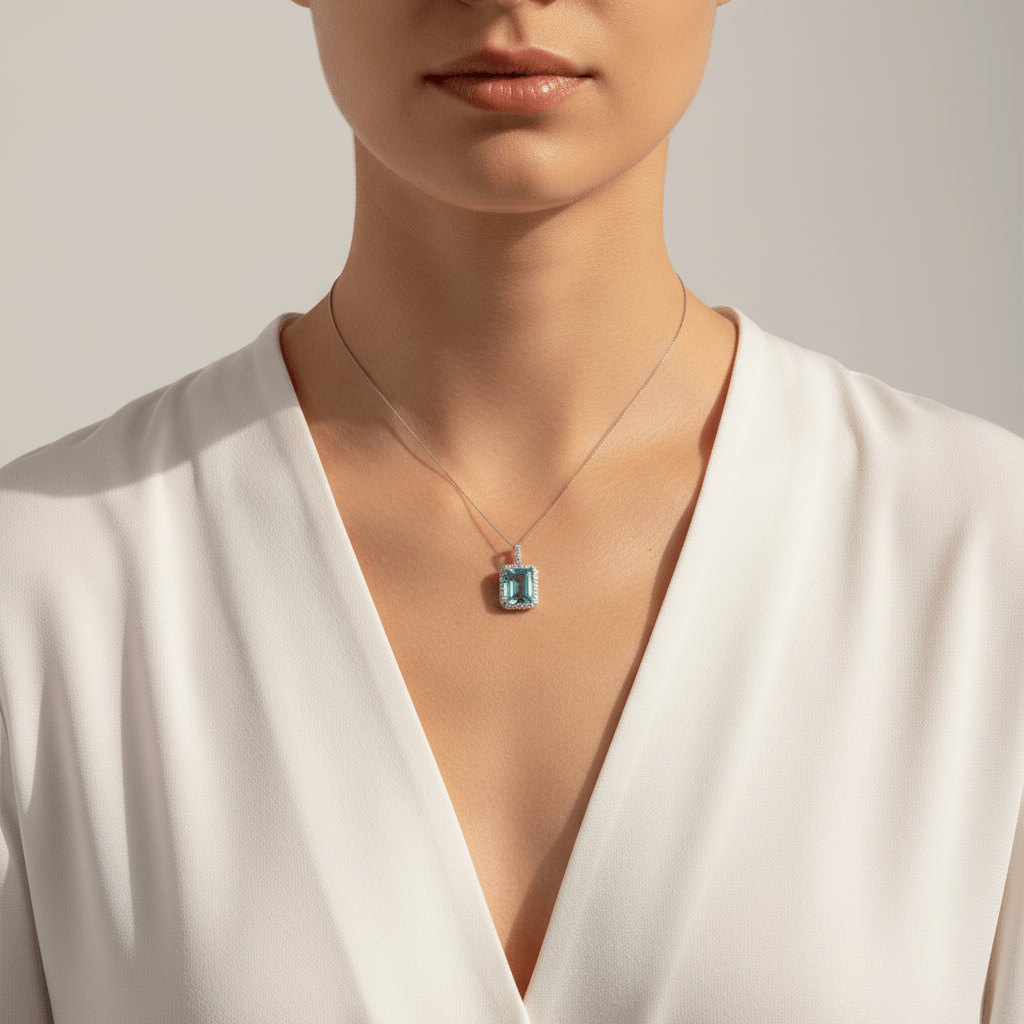 Emerald_Cut_Aquamarine_Diamond_Pendant_On_Model_2