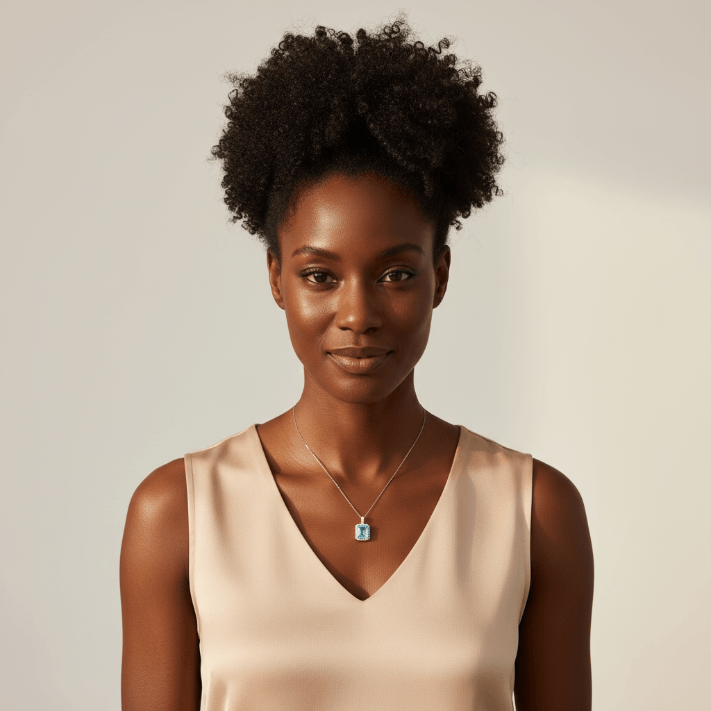 Emerald_Cut_Aquamarine_Diamond_Pendant_On_Model